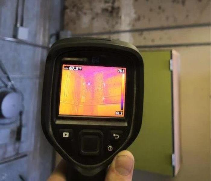 Technician utilizes an infrared device for detecting affected areas